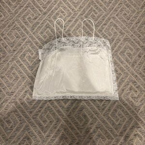 Vintage Body Chic White Lace Trim Cami – Size Large
